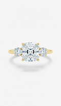 18k Gold Three-Stone Engagement Ring