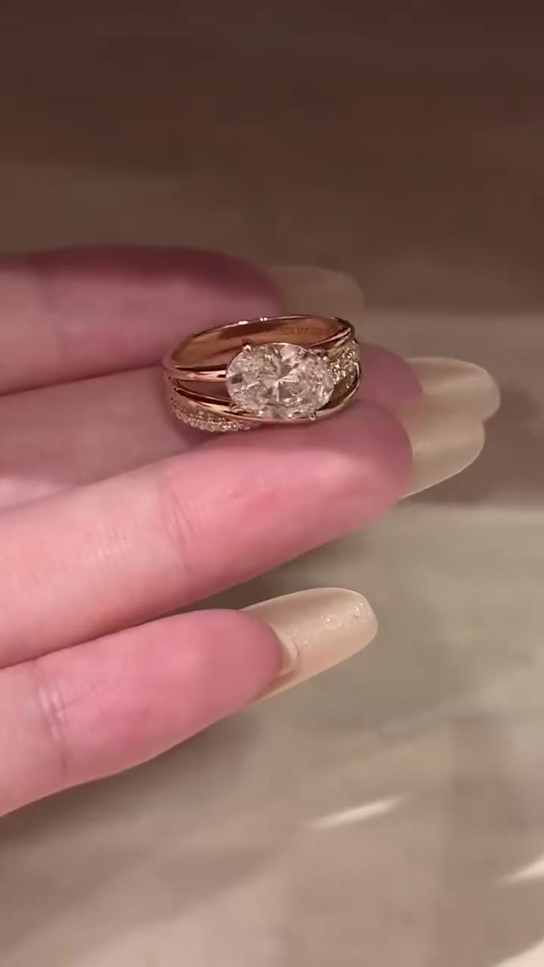 QIORA 3.00ct lab diamond ring detail